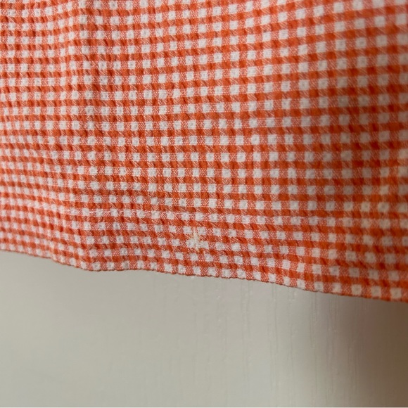 Vintage orange gingham boatneck sleeveless blouse - Picture 3 of 3